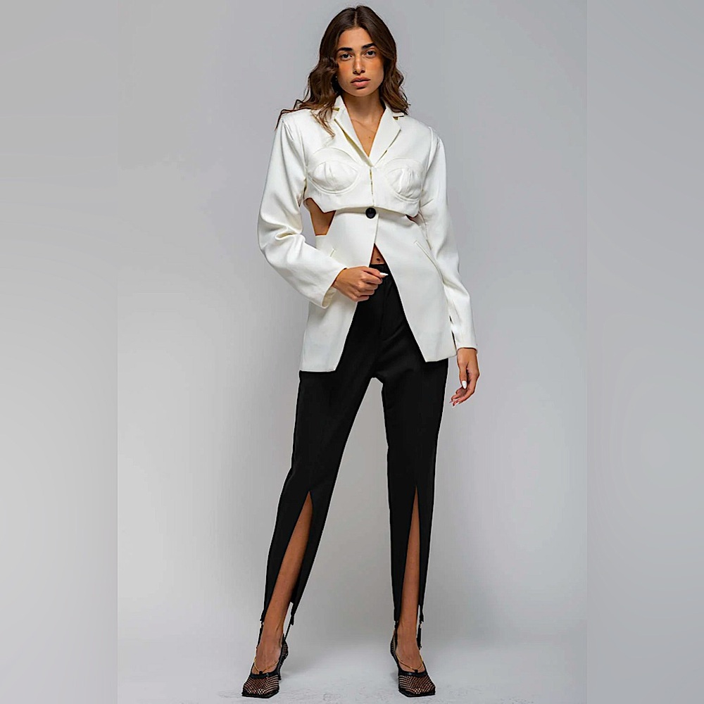 SIERRA DARIEN Cutout Corset Blazer